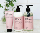 Aromatinio prausiklio ir losjono rinkinys FRENCH LINEN WATER - SILUETI